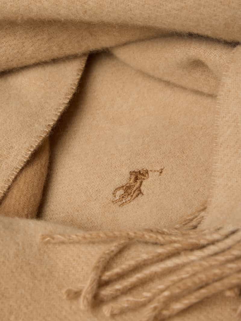 Polo Ralph Lauren Sjaal van wol met logostitching en franjes