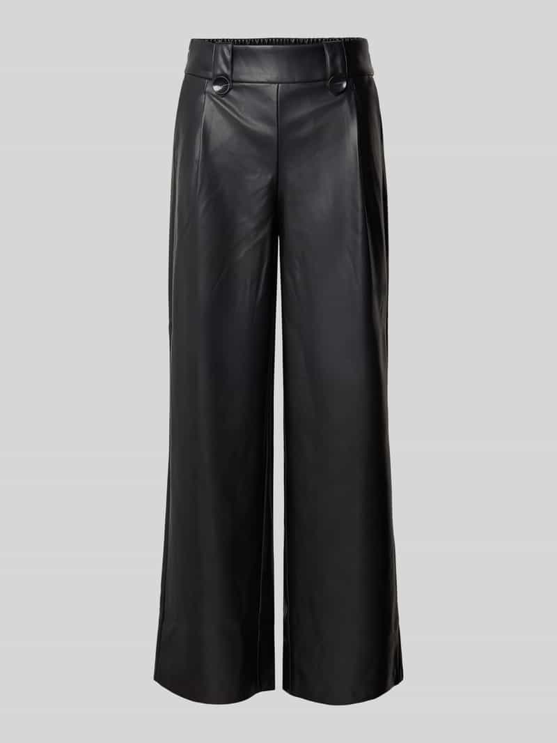 Only Broek in leerlook met wijde pijpen model 'BINA'