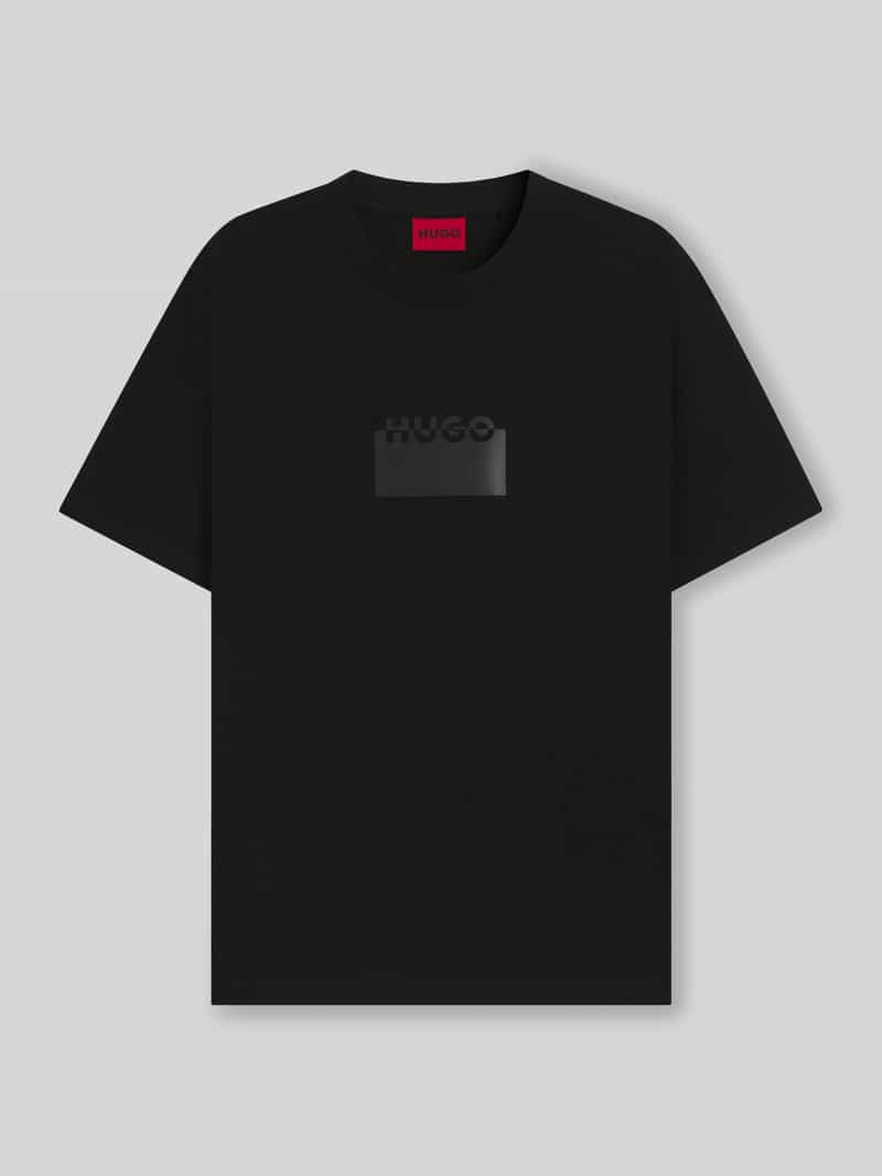 HUGO Regular fit T-shirt van katoenen jersey model 'DELASTIO'