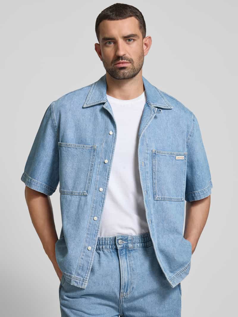 Calvin Klein Jeans Relaxed fit jeansoverhemd met borstzakken