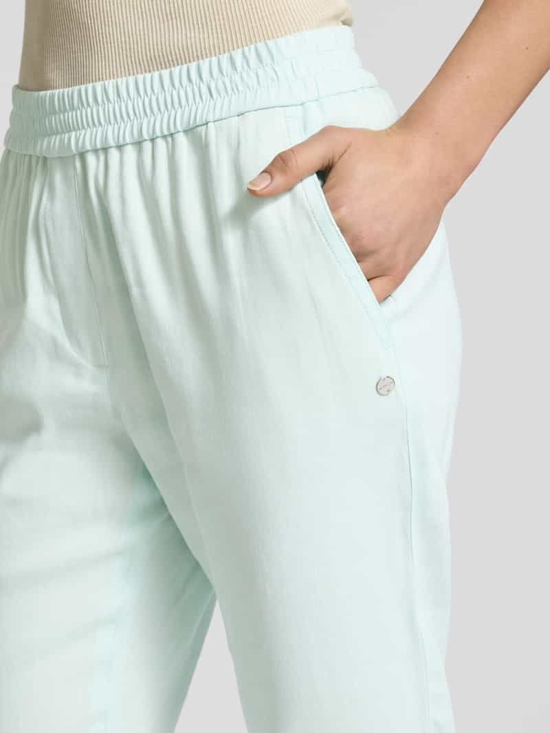 Marc Cain Regular fit linnen broek met elastische band