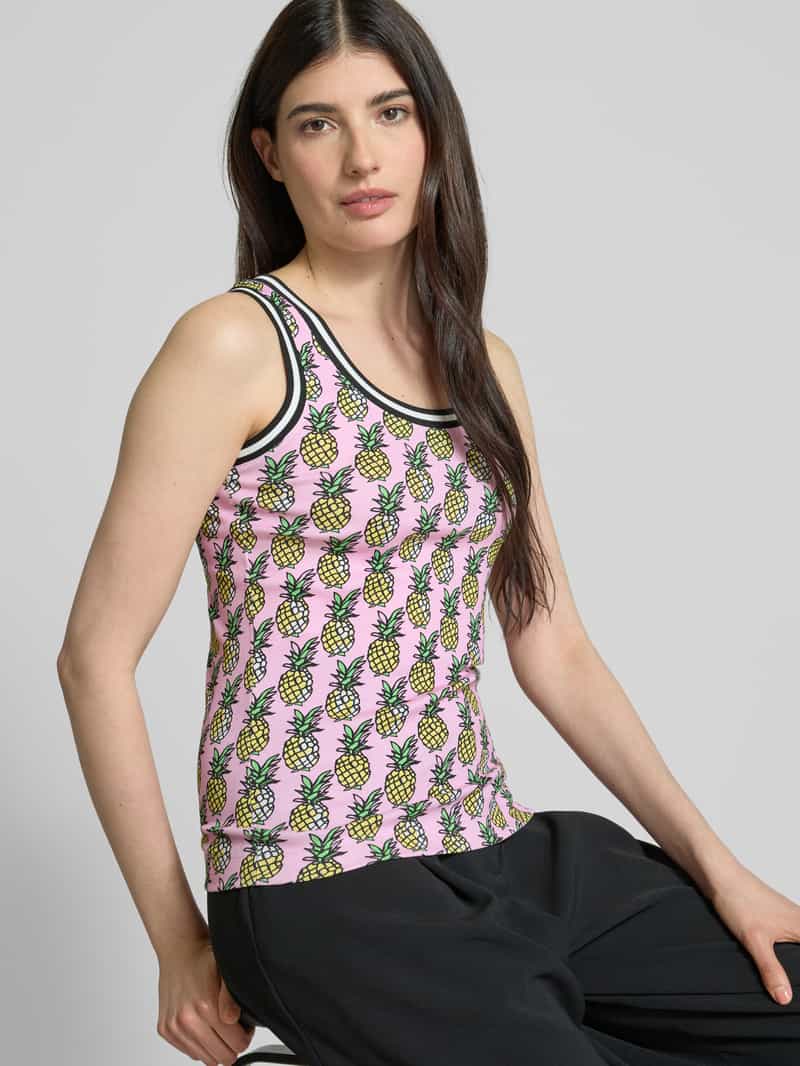 Marc Cain Top in riblook met ronde hals