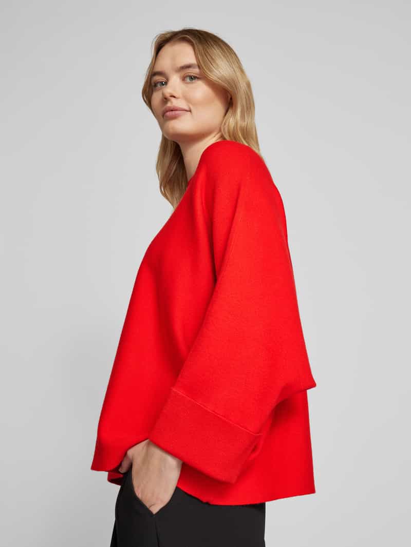 comma Gebreide pullover van viscosemix met opstaande kraag