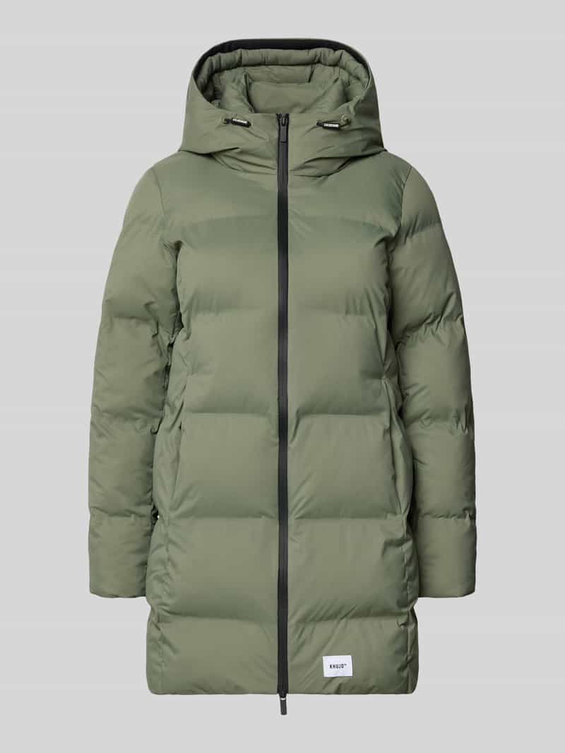 Regular fit lange jas in stiksels met logopatch model 'TANARE'