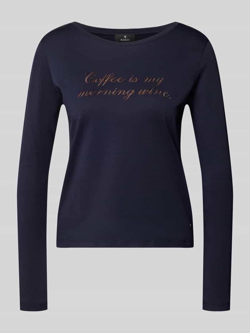 Monari Regular fit shirt met lange mouwen van puur katoen