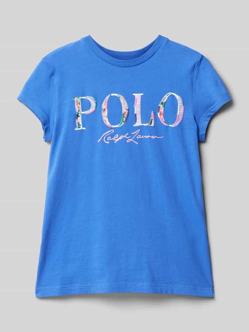 Polo Ralph Lauren Teens T-shirt met logodetail en ronde hals