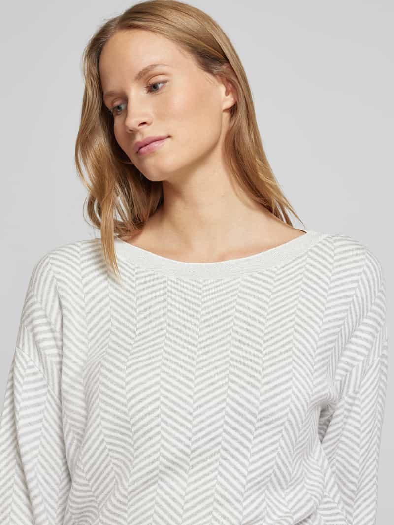 Tom Tailor Oversized gebreide pullover met boothals
