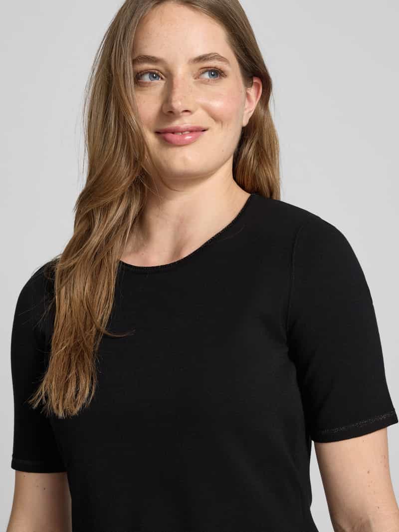 Marc Cain Gebreid shirt van viscosemix met ronde hals