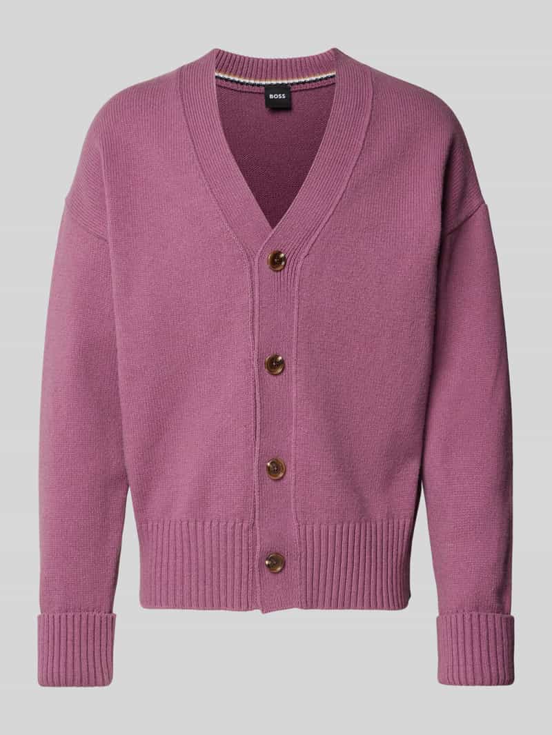 Boss Cardigan met extra brede schouders model 'Ballaco'