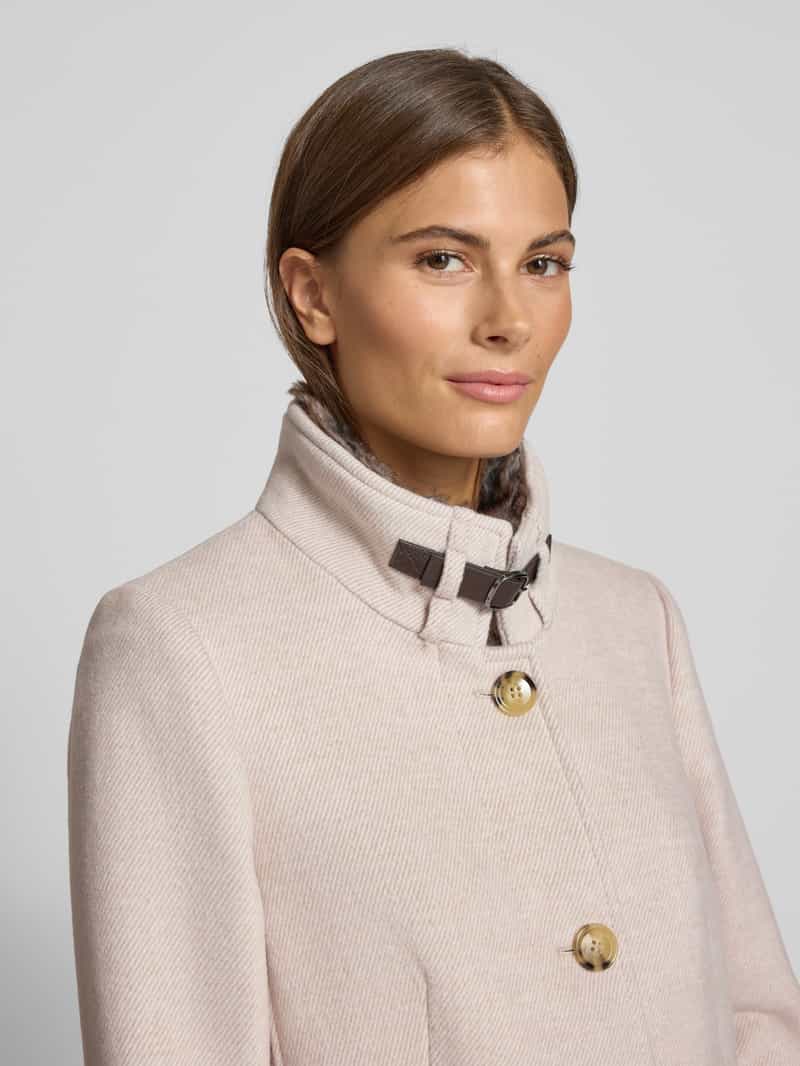 Christian Berg Woman Selection Lange jas met opstaande kraag en klepzakken