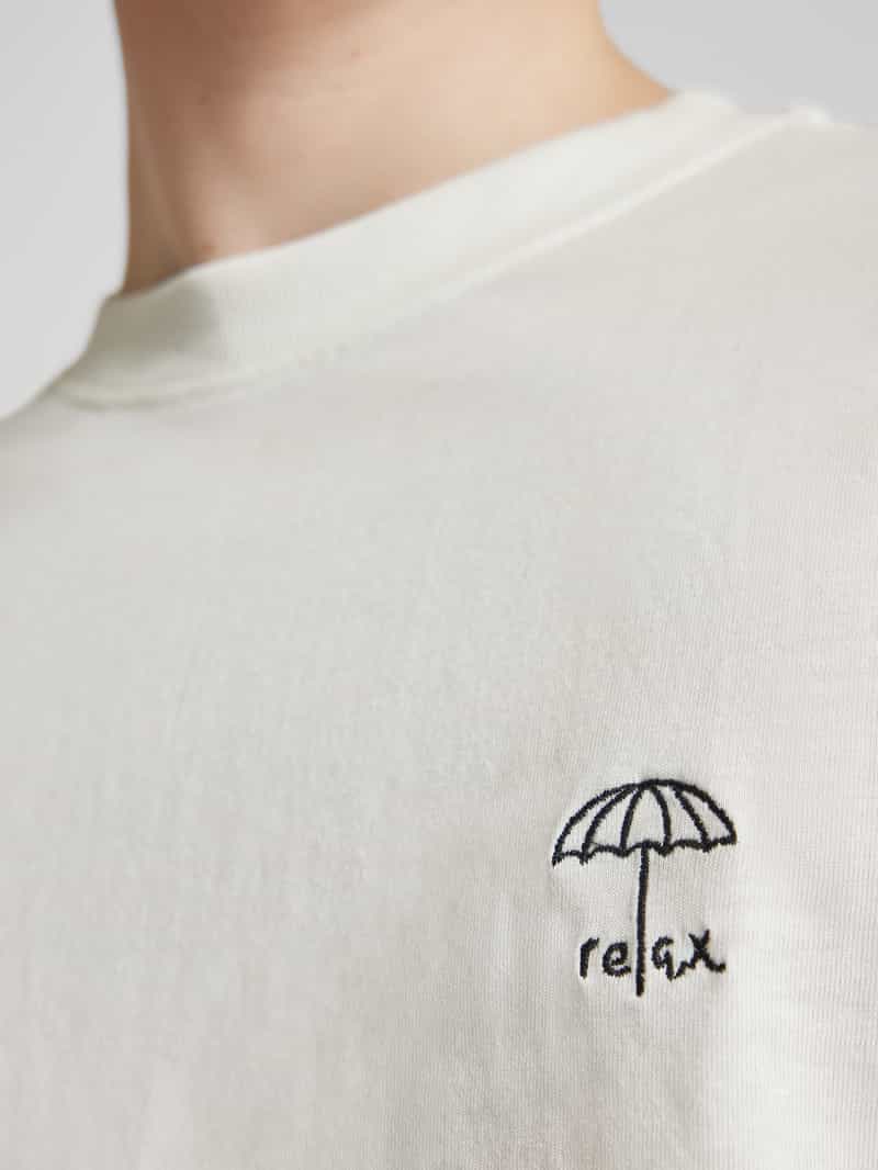 Blend T-shirt met geribde ronde hals model 'JENS'