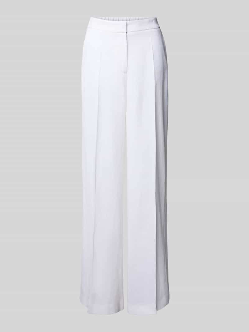 LUISA CERANO Straight leg linnen broek met persplooien