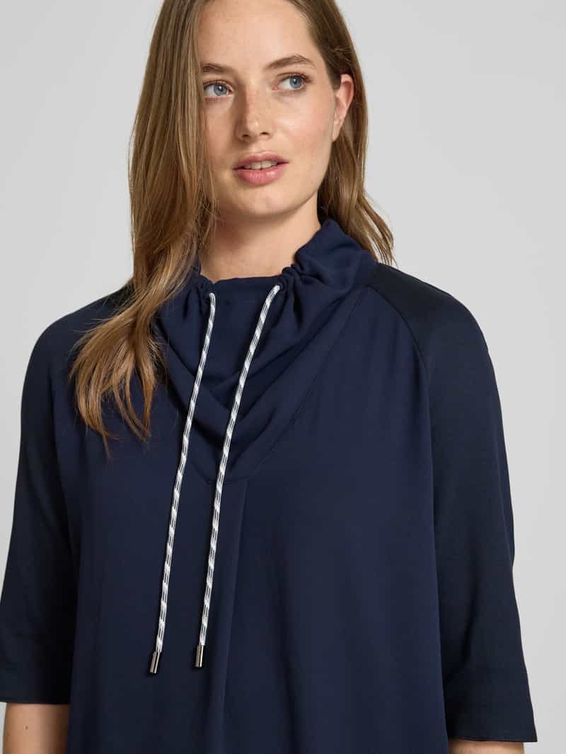 Marc Cain T-shirt van katoenmix met tunnelkoord