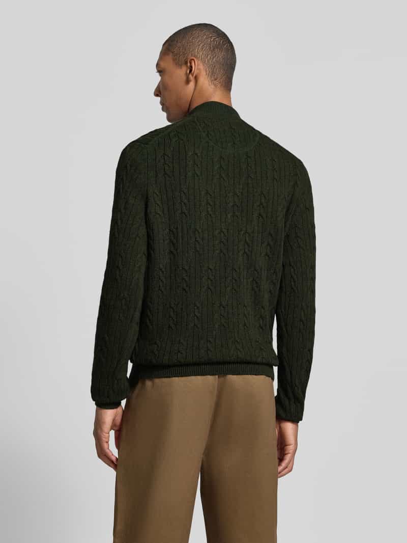 FYNCH-HATTON Slim fit gebreide pullover van mix van katoen en wol