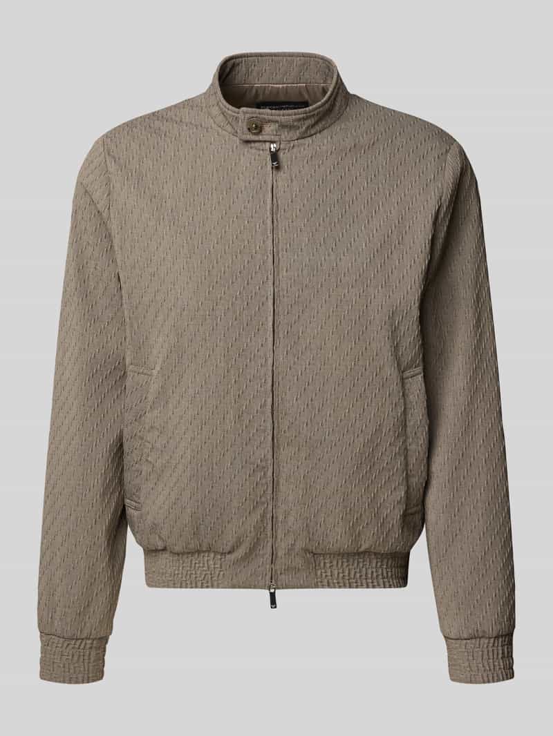 Emporio Armani Herren Taupe Jacke Aus Schurwoll-Mix Mit Zweiwege-Reißverschluss In Größe Größe 52