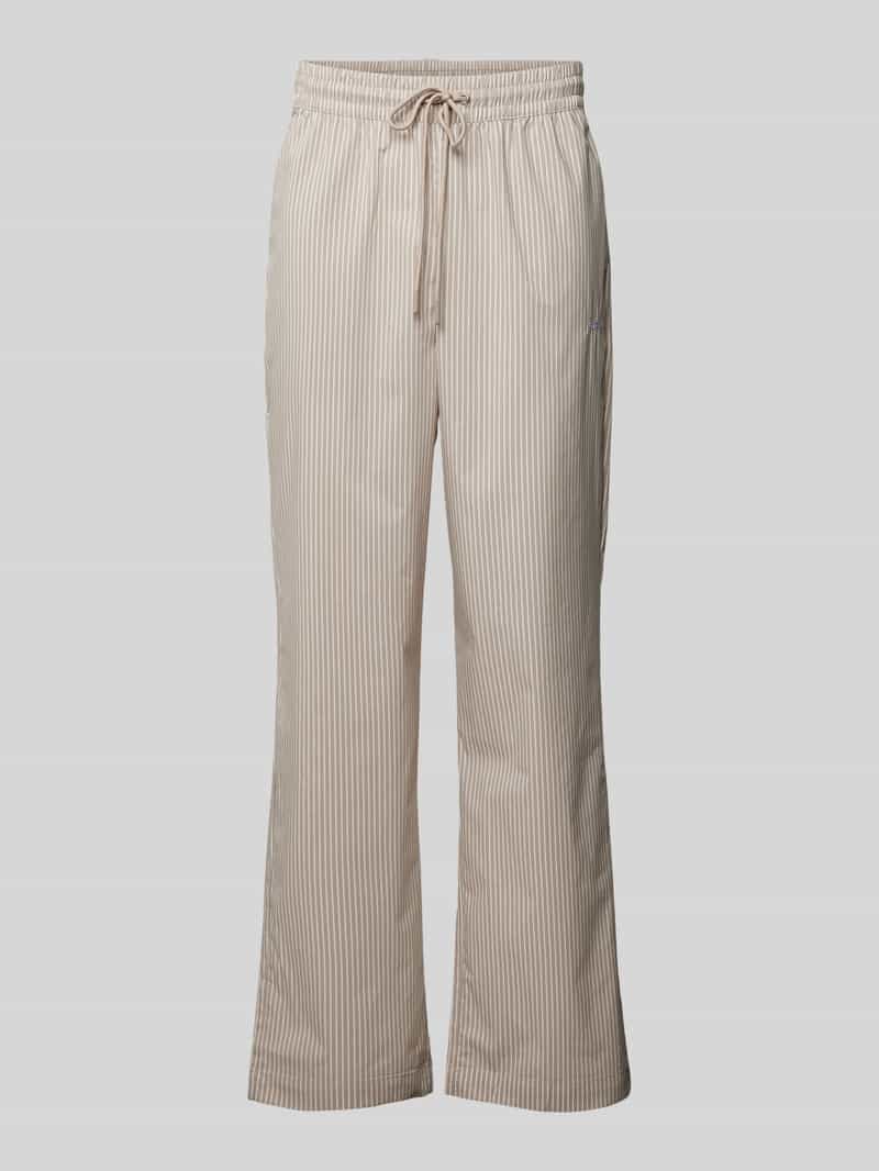 Pegador Wide leg stoffen broek met labelstitching model 'RATON'