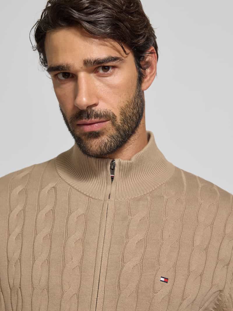 Tommy Hilfiger Regular fit gebreid jack van puur katoen