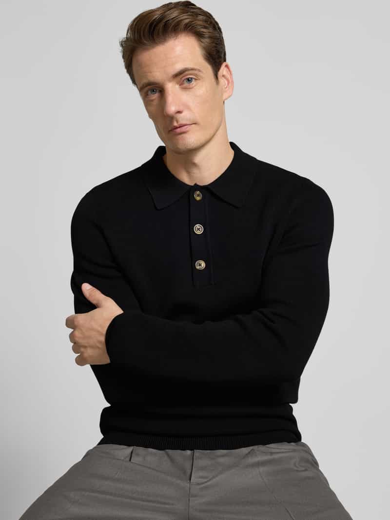 casual friday Gebreide pullover met polokraag model 'ABEL'