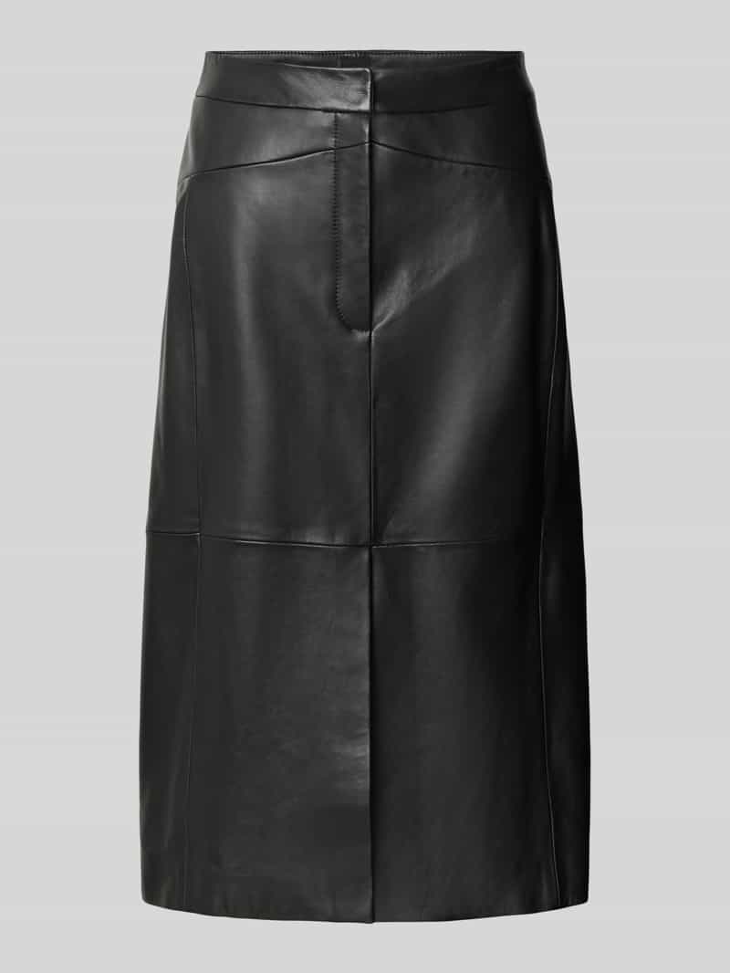 Boss Regular fit leren rok van lamsleer