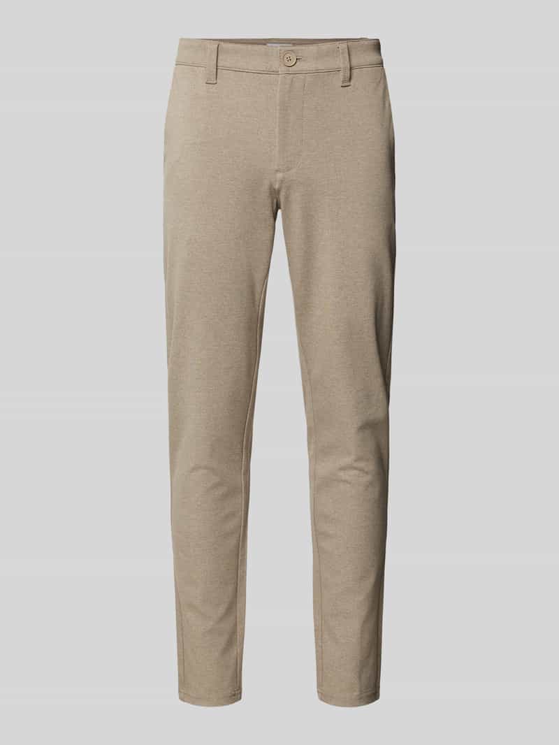 Only & Sons Slim fit stoffen broek met riemlussen model 'MARK'