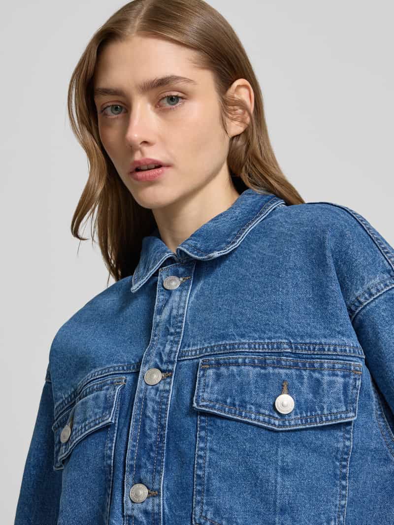 Pieces Comfort fit jeansjack van katoenmix model 'ELMA'