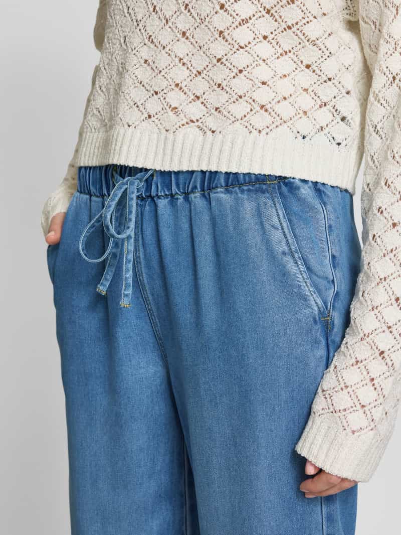Only Regular fit wide leg jeans met elastische band model 'GRETA'