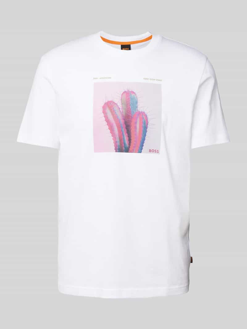Boss Orange T-shirt met labelprint model 'mextour'