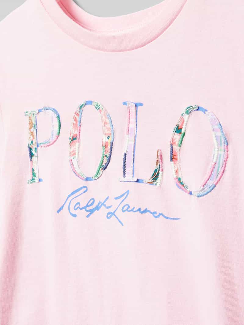 Polo Ralph Lauren Teens T-shirt met logodetail en ronde hals