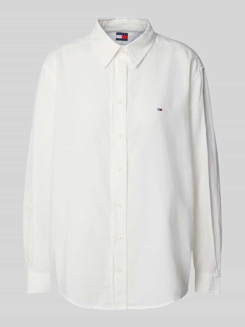 Tommy Jeans Relaxed fit blouseshirt van een mix van katoen en linnen