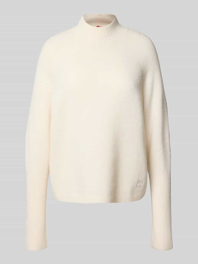 HUGO Relaxed fit gebreide pullover van wolmix met alpaca model 'SURPIO'