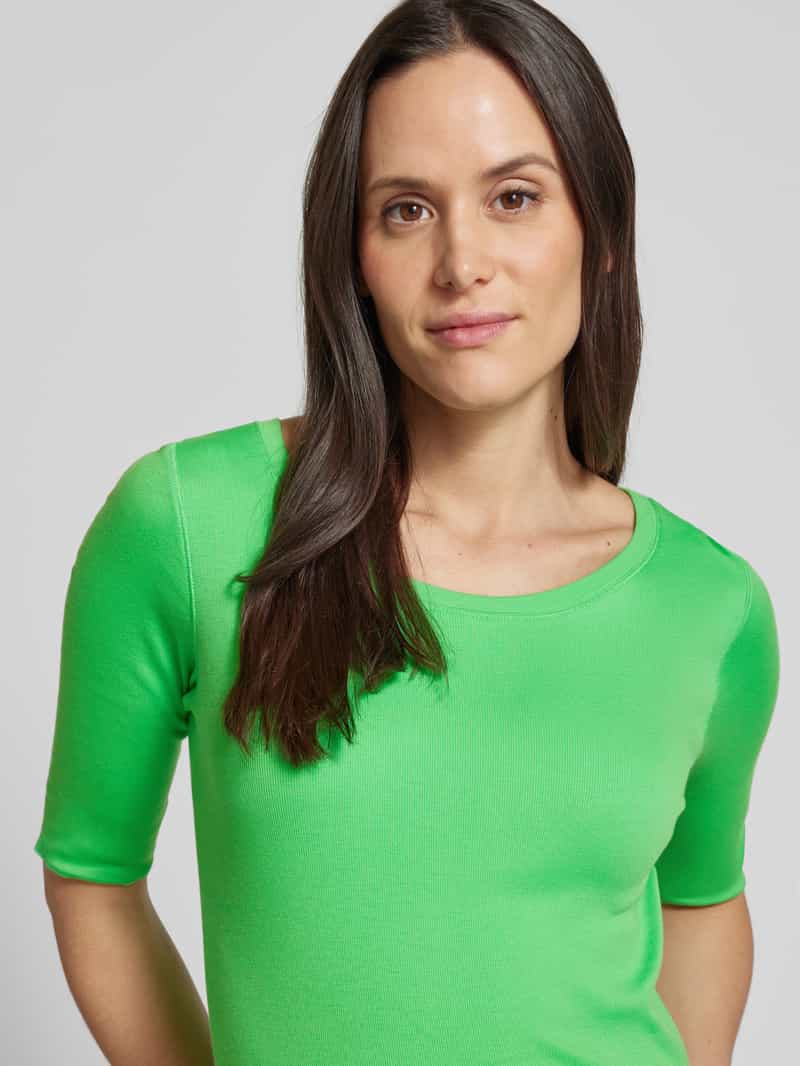 Marc Cain T-shirt met geribde boothals