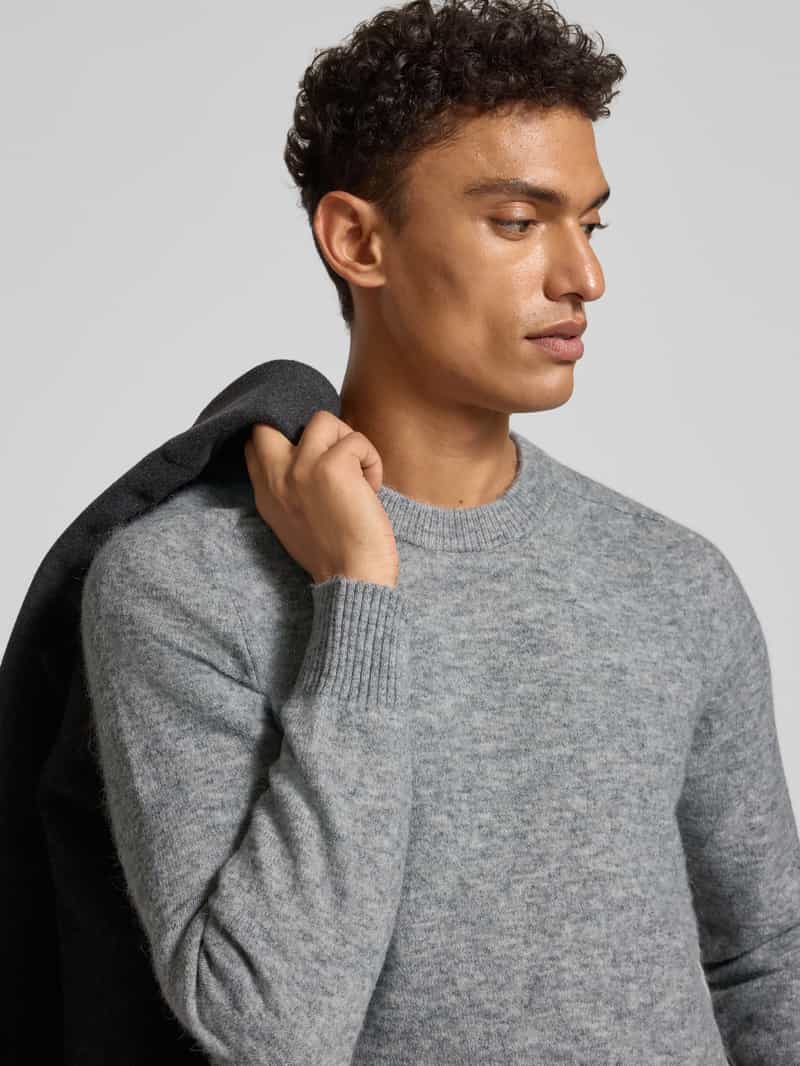 Selected Homme Regular fit gebreide pullover met mix van alpaca en wol model 'RAI'