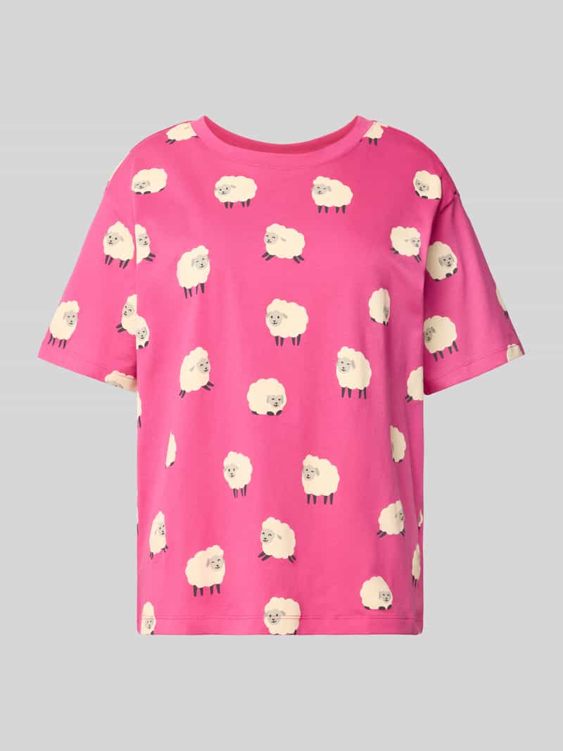 Jake*s Casual Pyjamabovendeel in all-over look met ronde hals