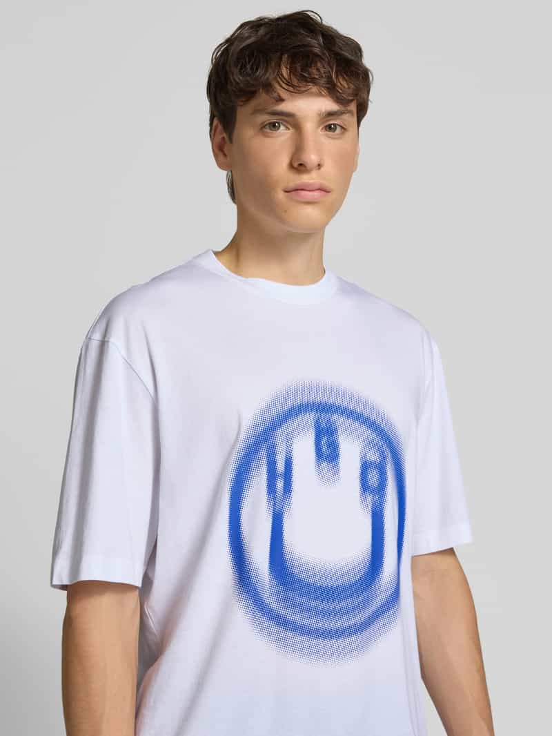 Hugo Blue T-shirt met logoprint model 'Nalax'