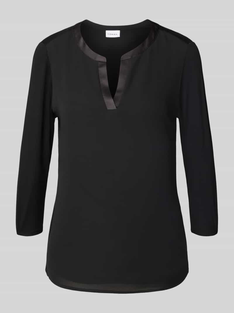 comma Blouseshirt met V-hals en 3 4-mouwen
