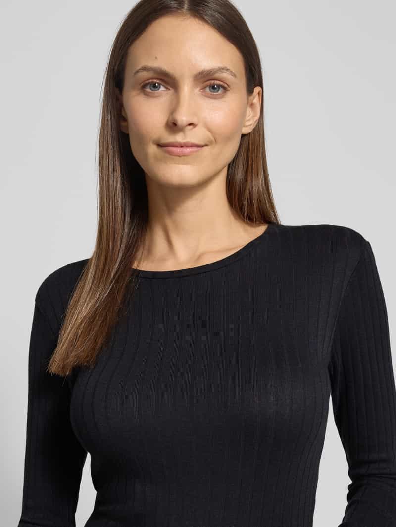 Marc O'Polo Slim fit shirt met lange mouwen van een mix van katoen en modal