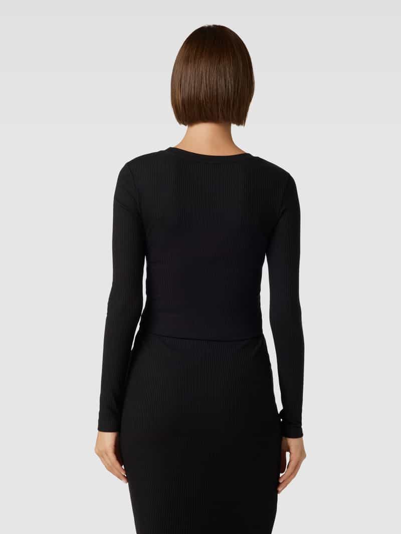 Kort T-shirt met geribde ronde hals Jake*s Casual