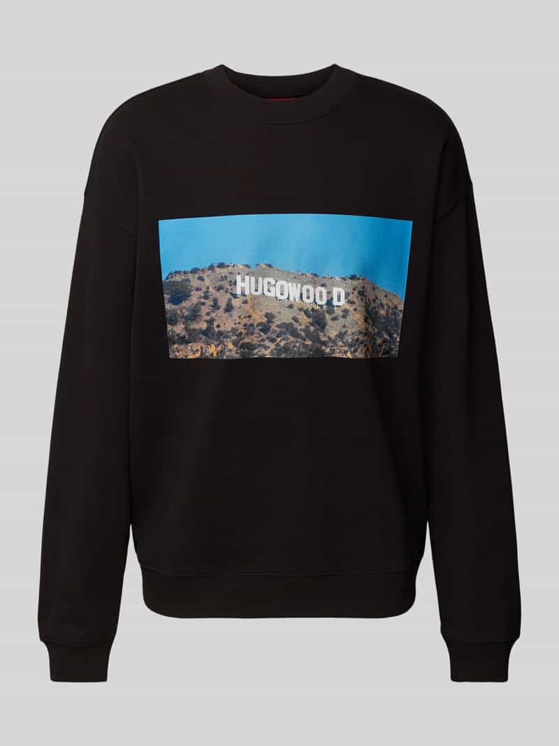 HUGO Sweatshirt met motiefprint model 'Dartok'