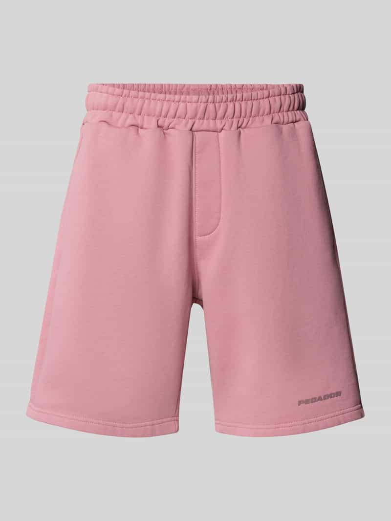 PEGADOR Relaxed fit sweatshorts met elastische band model 'LOGO'