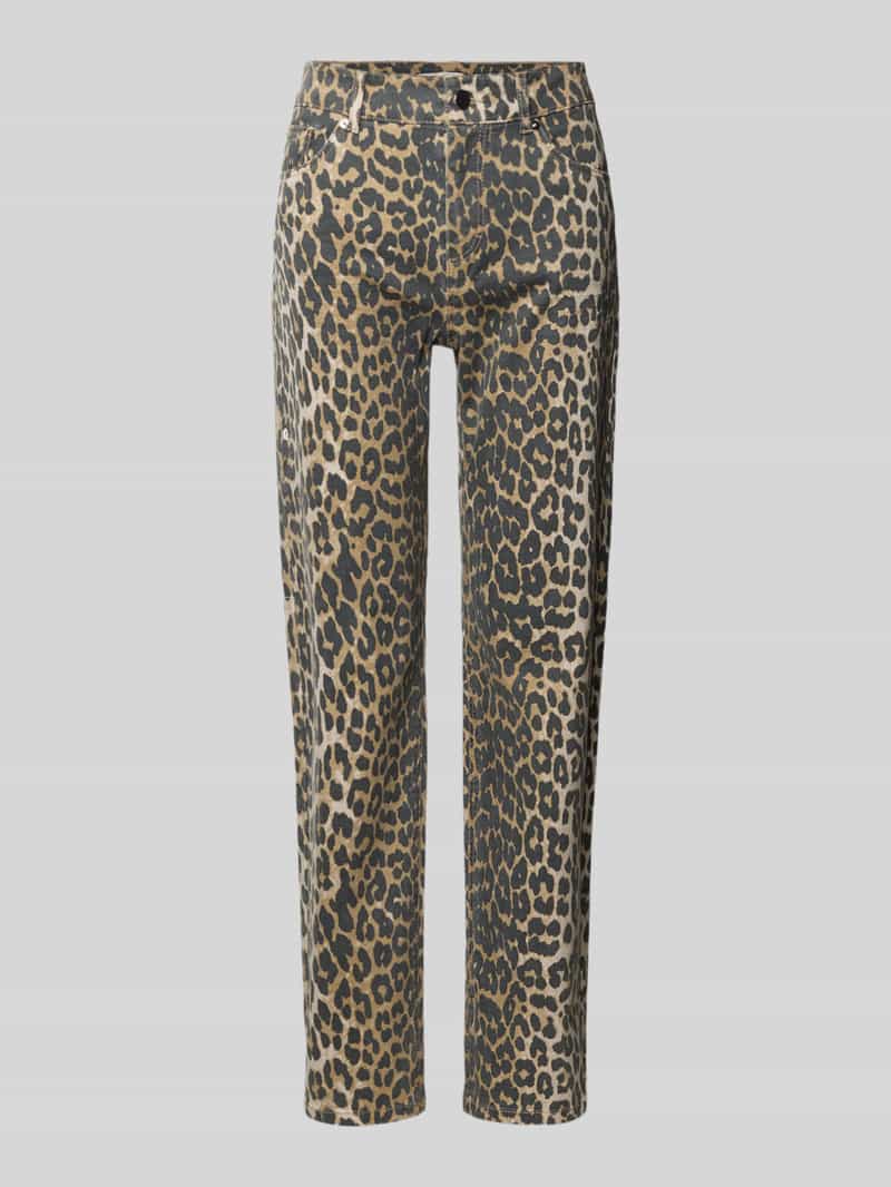 Christian Berg Woman Broek in luipaardlook met achterzakken