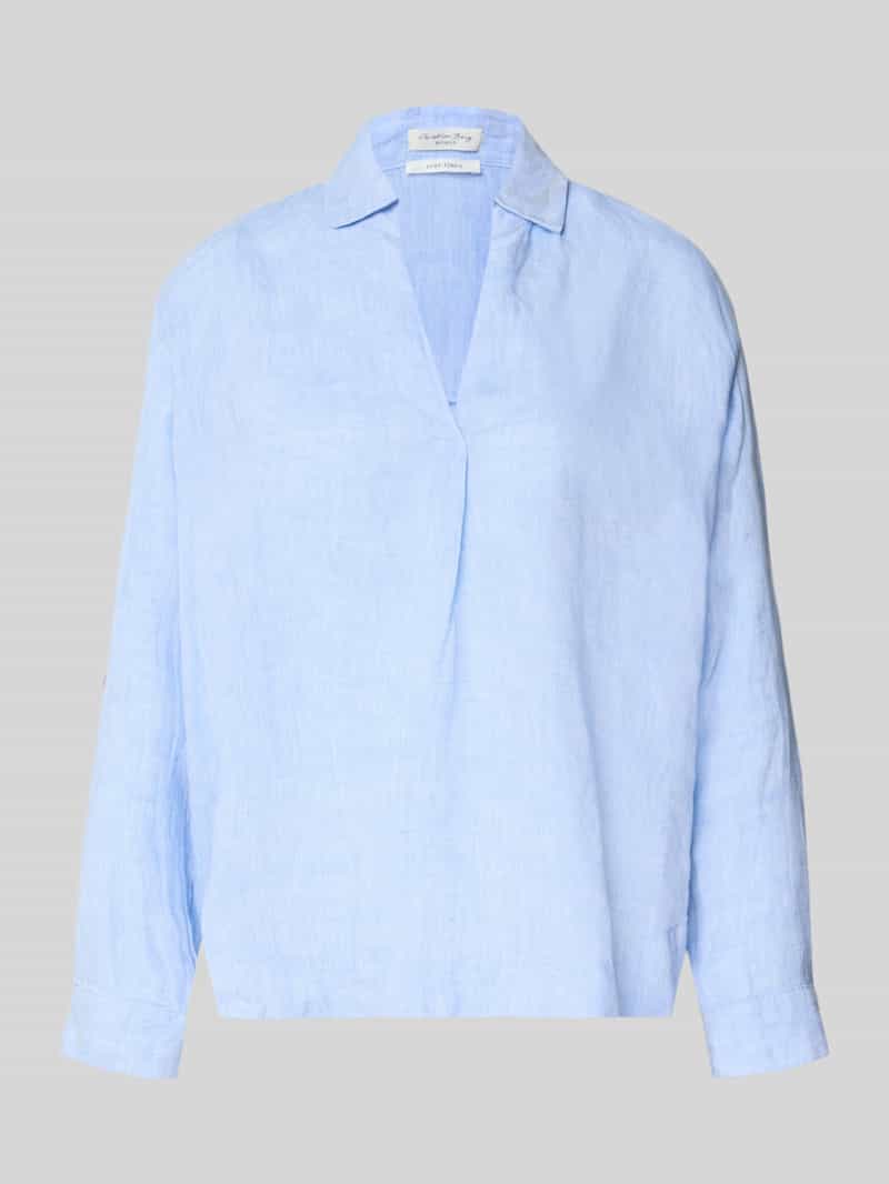 regular fit linnen blouse met V-hals