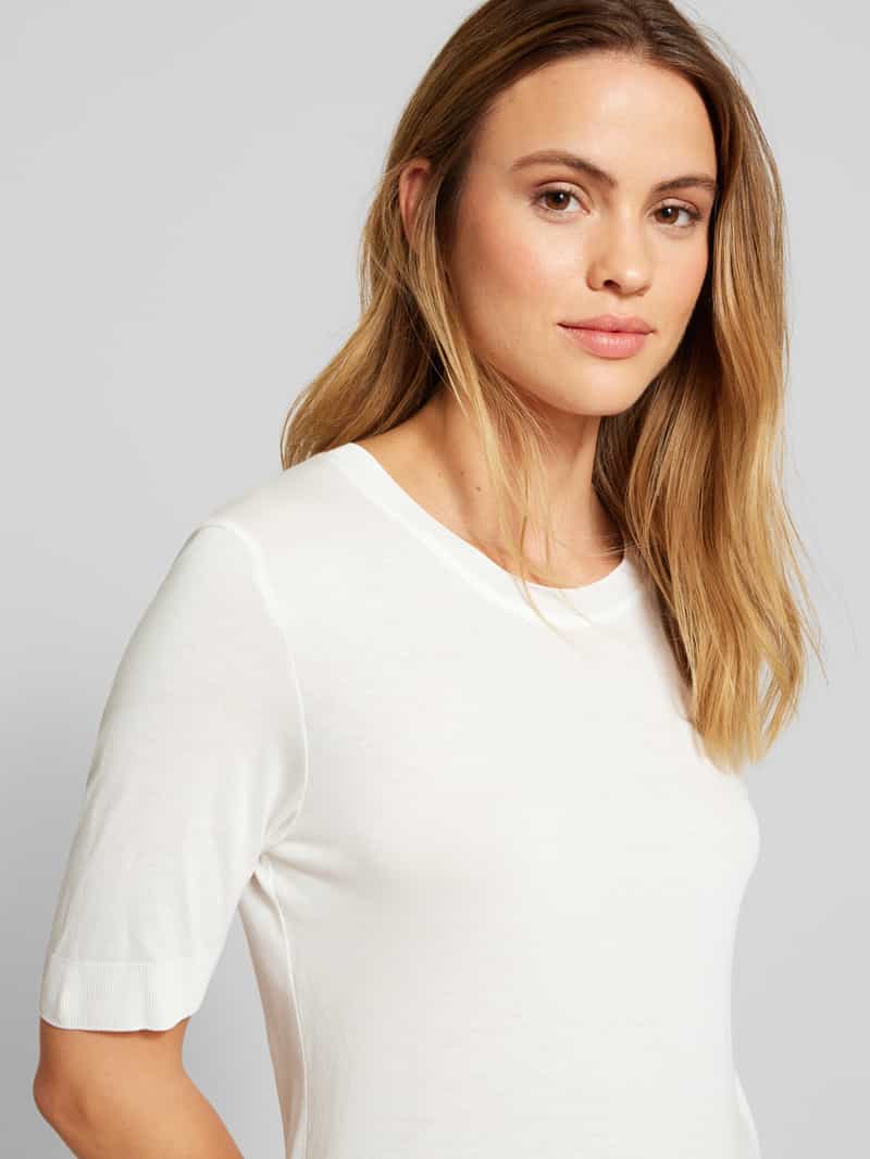Marc O'Polo Regular fit T-shirt in een mix van lyocell en katoen met fijntricot-look