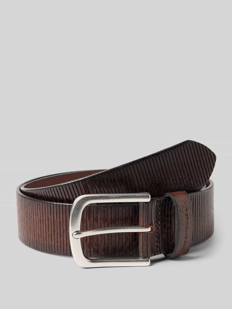 Tom Tailor Leren riem TTROY 4 cm brede herengordel, ideaal voor jeans en chino, tot maat 120