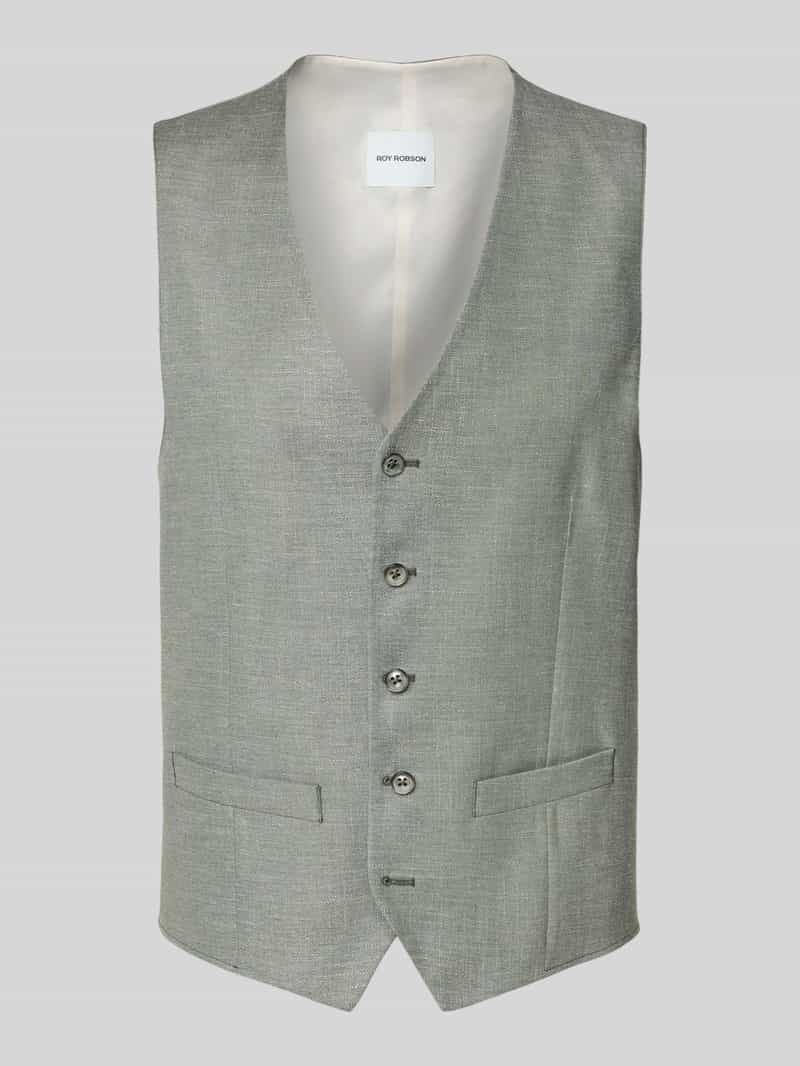 Roy Robson Gilet van scheerwolmix met V-hals