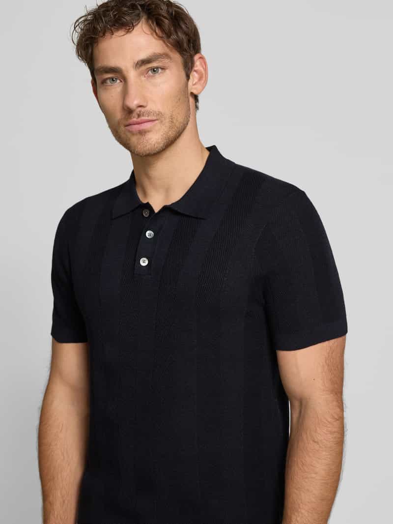 Profuomo Poloshirt met korte knoopsluiting