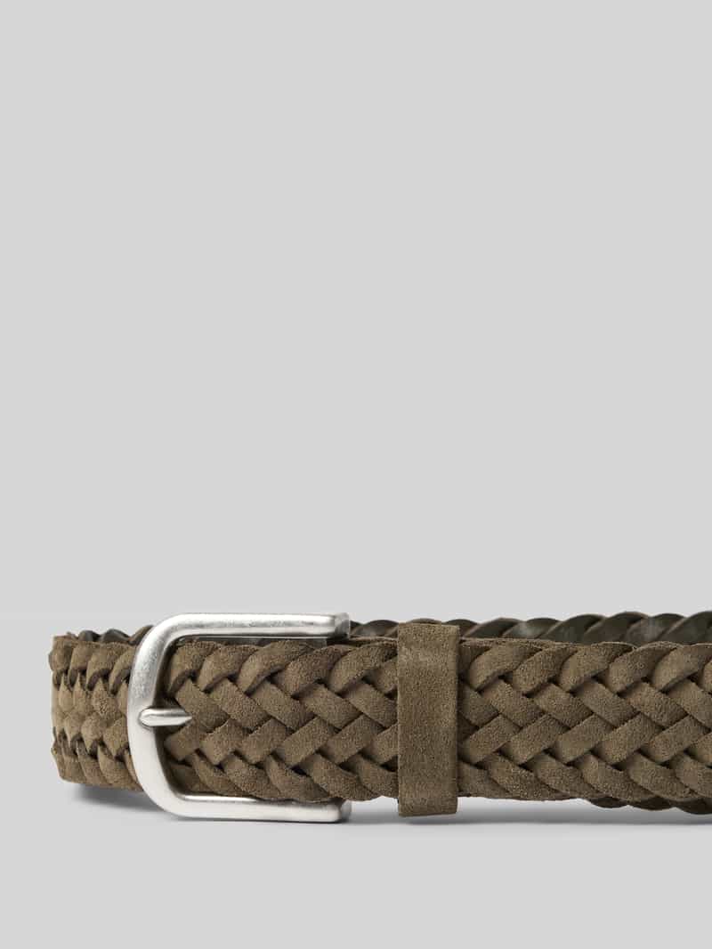Monti Riem van leer in gevlochten look model 'Vancouver'