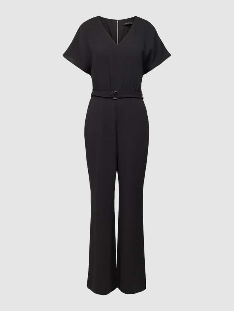 Comma Jumpsuit met vleugelmouwen en V-hals