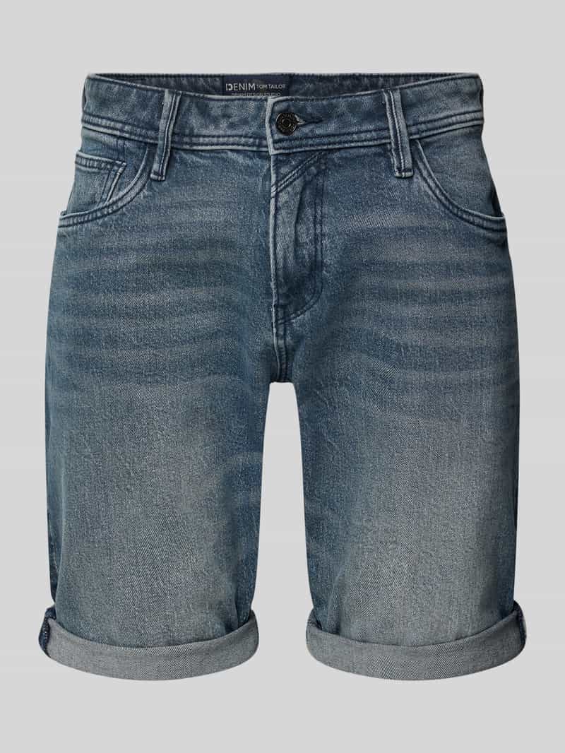 Tom Tailor Denim Slim fit bermuda van katoenmix model 'PIERS'