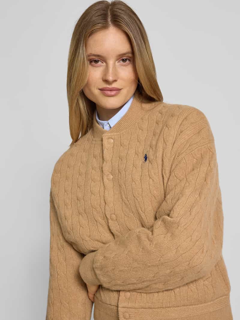 Polo Ralph Lauren Regular fit bomberjack met kasjmier in gebreide look