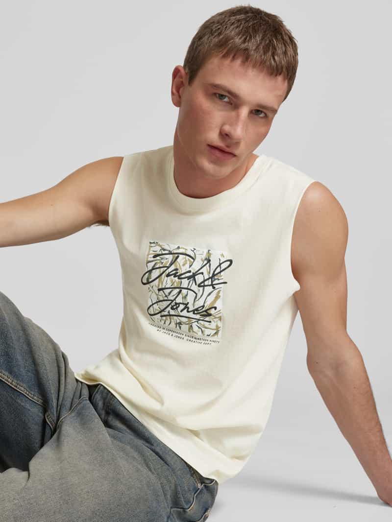 jack & jones Tanktop met labelprint model 'SPLIT'